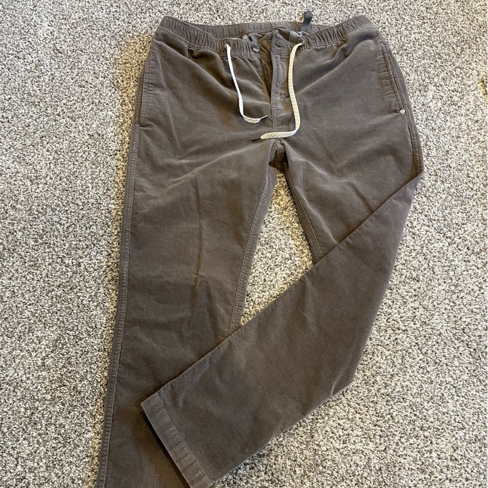 Men’s Vuori Light Brown/Gray Corduroy Pant/Jogger Style Size Large